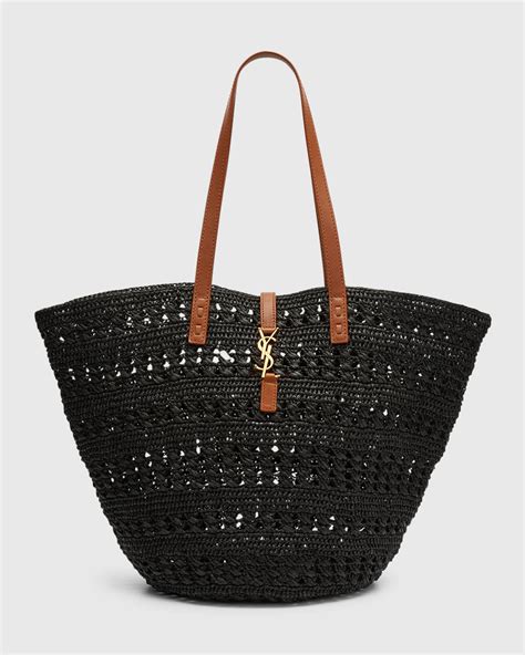 Saint Laurent Medium Panier Raffia Tote Bag .